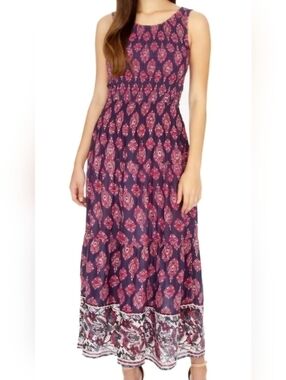Lucky Brand Purple and Pink Printed Maxi Dress NWT